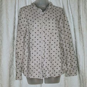 Bottom Up Doen Pocket Ling Sleeve Gray & Black Top